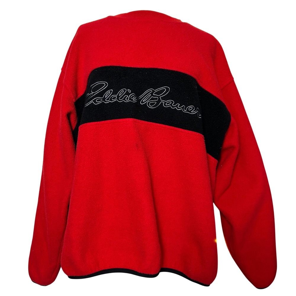 VTG Eddie Bauer Red Pullover Fleece Crewneck Sweatshirt Gorpcore‎ Hiking Y2K M